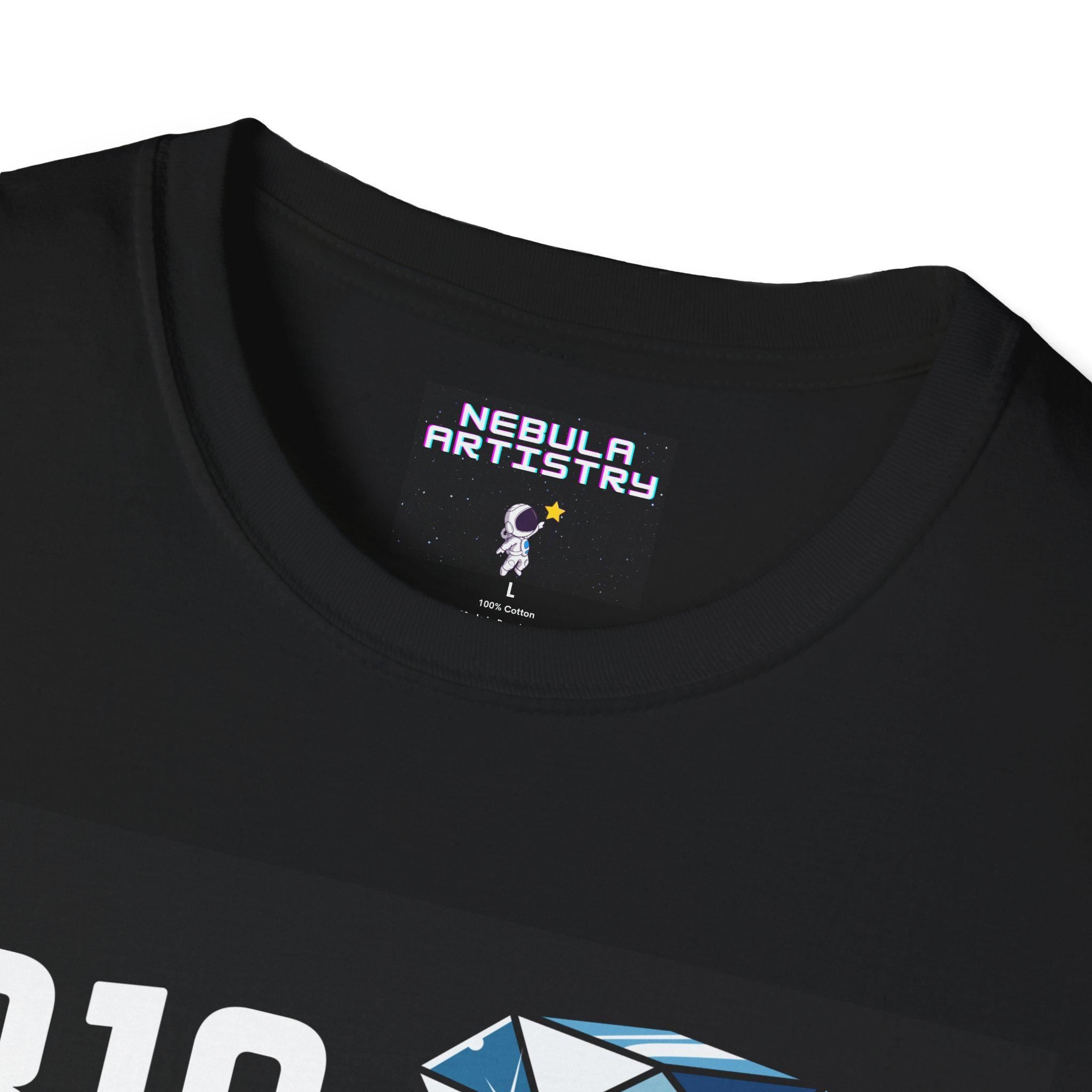 Black t-shirt with 'Nebula Artistry' logo on the collar against a white background